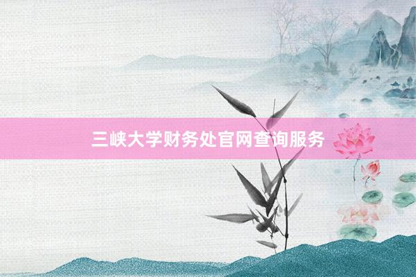 三峡大学财务处官网查询服务